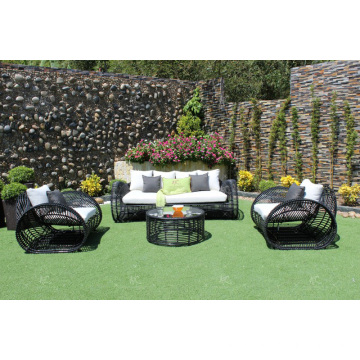 Hot Sale New Design Wicker Synthétique PE Poly rotin Sofa set mobilier de jardin Tout le temps